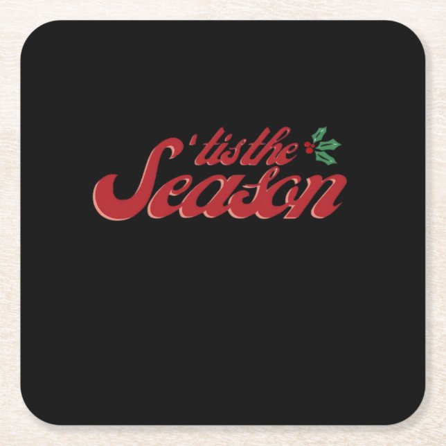 Tis The Season Classic & Basic Design Rechteckiger Pappuntersetzer (Vorderseite)