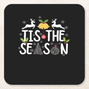 Tis The Season Classic Minimal Clean Rechteckiger Pappuntersetzer