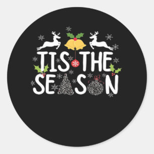 Tis The Season Classic Minimal Clean Runder Aufkleber