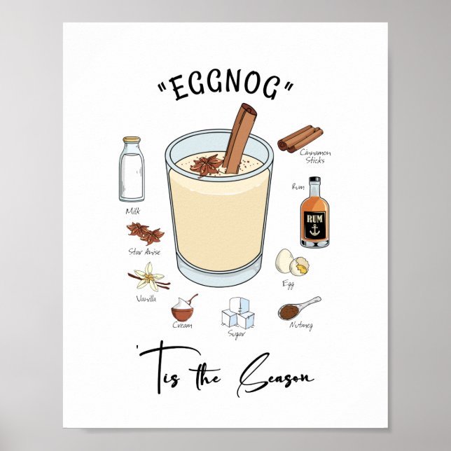 Tis The Season Eggnog Holiday Poster (Vorne)