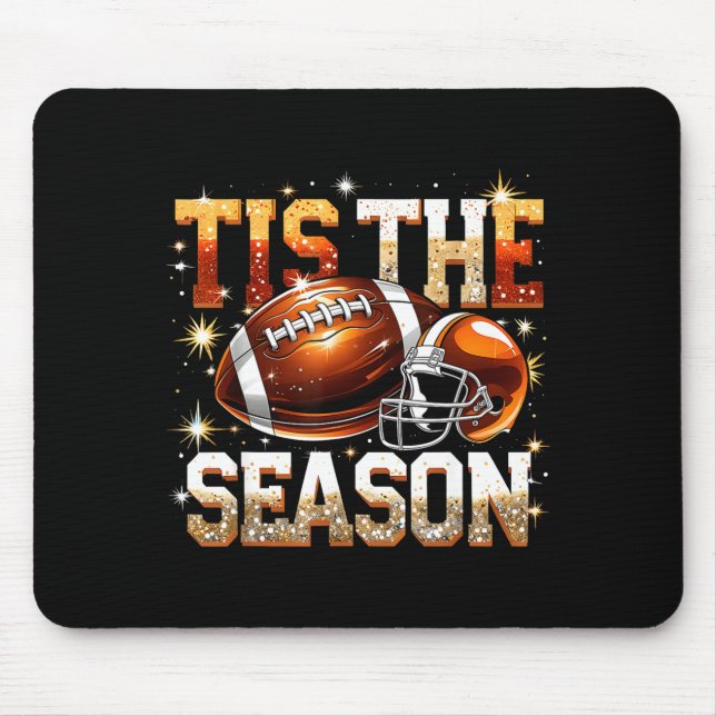 Tis The Season Football Lovers Helmet Srts Fan Gif Mousepad (Vorne)
