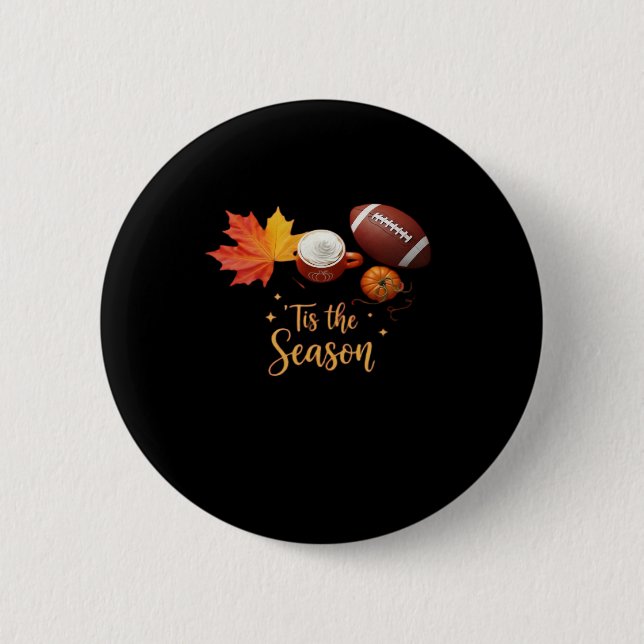 Tis The Season Halloween Retro Design Button (Vorderseite)
