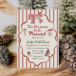 Tis The Season Hand Drawn Christmas Bridal Shower Einladung