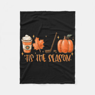 Tis The Season Hockey Latte Blätter Hallo Kürbis H Fleecedecke