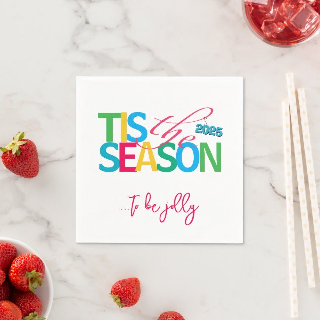 Tis the Season Holiday Cocktail Napkins Serviette (Beispiel)