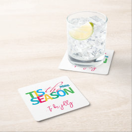 Tis the Season Holiday Paper Coaster Rechteckiger Pappuntersetzer