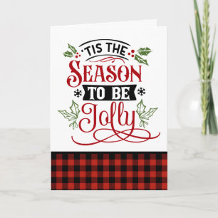 Tis the Season Jolly Buffalo Karo Weihnachten Karte