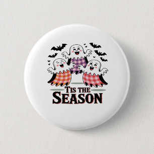 Tis The Season Kariert Halloween Button
