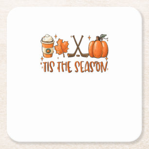 Tis The Season Kürbis-Latte Herbstblätter Dankfest Rechteckiger Pappuntersetzer