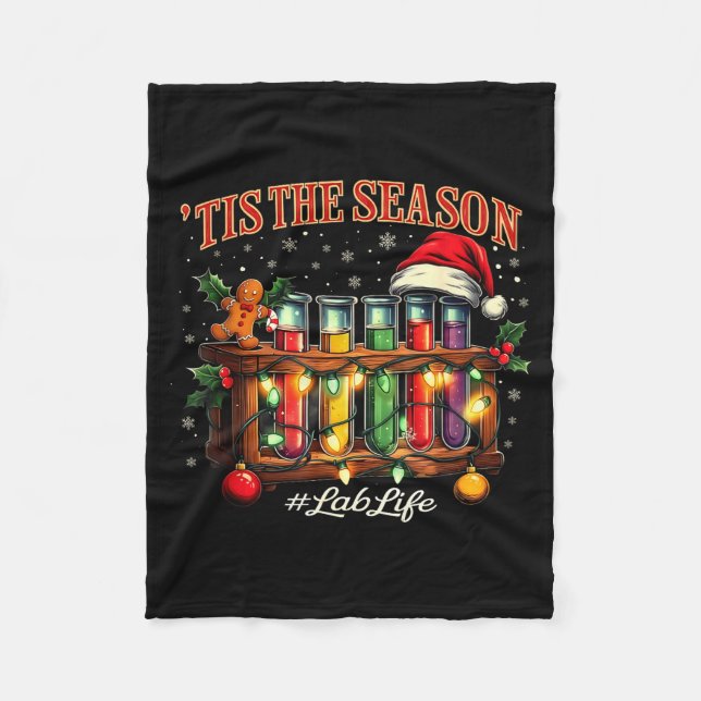 Tis The Season Lab Life Medical Christmas Scientis Fleecedecke (Vorderseite)