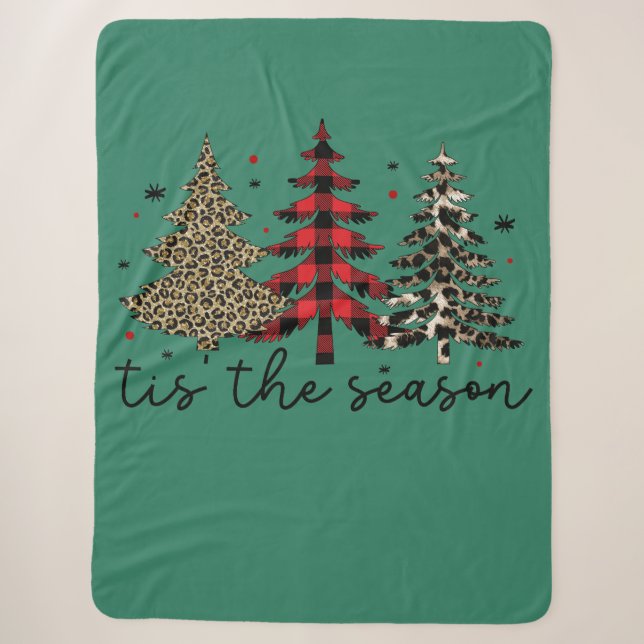"Tis the Season" Plaid Leopard Christmas Trees (Devant)
