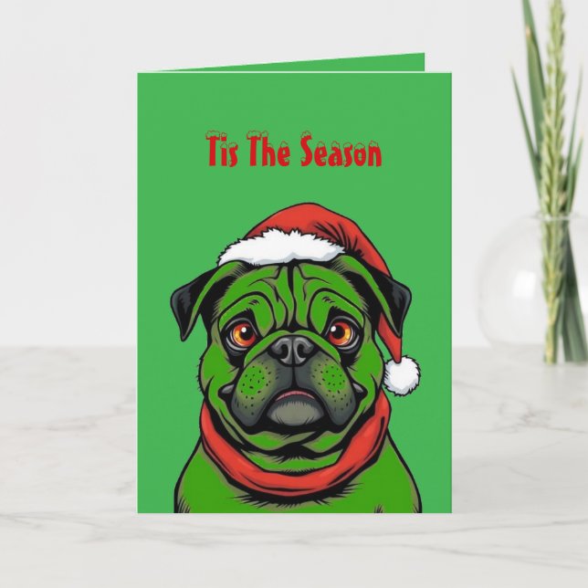 Tis The Season Pug Karte (Vorderseite)