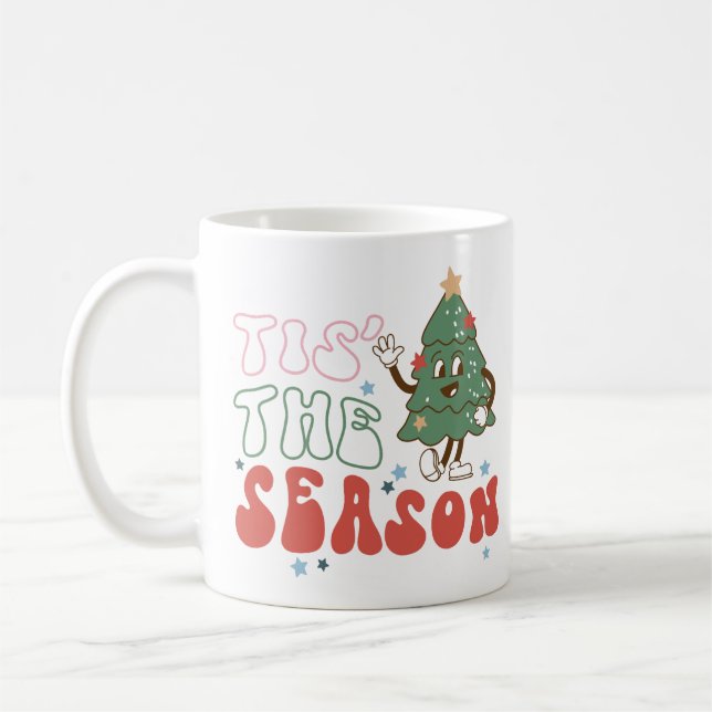 Tis The Season Retro Christmas Kaffeetasse (Links)