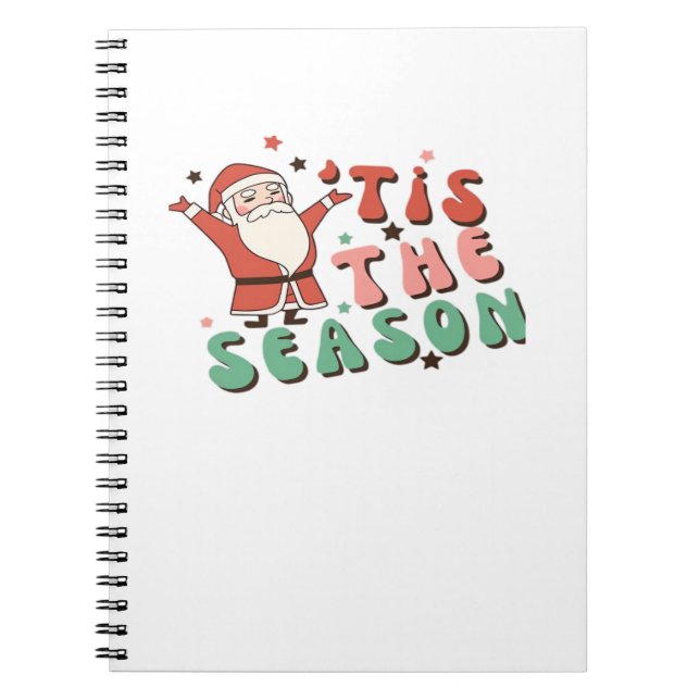 Tis The Season Retro Christmas Santa Notizblock (Vorderseite)