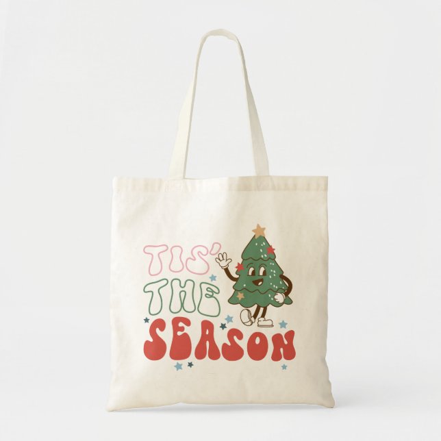 Tis The Season Retro Christmas Tragetasche (Vorne)