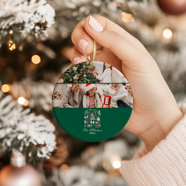 Tis The Season  Retro Green Christmas Keramik Ornament (Von Creator hochgeladen)
