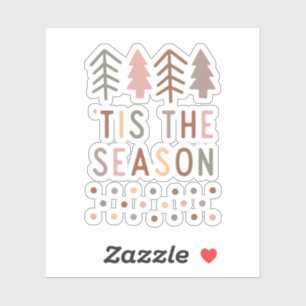 ’Tis the Season Süße Minimalistische Weihnachtsbäu Aufkleber