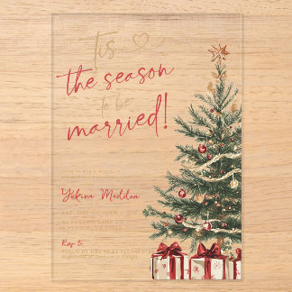 Tis the Season to Be Married Winter Bridal Shower Acryleinladungen