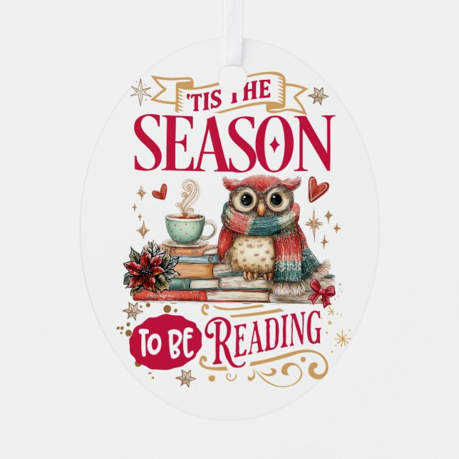 'Tis The Season to Be Reading  Ornament Aus Metall (Vorderseite)