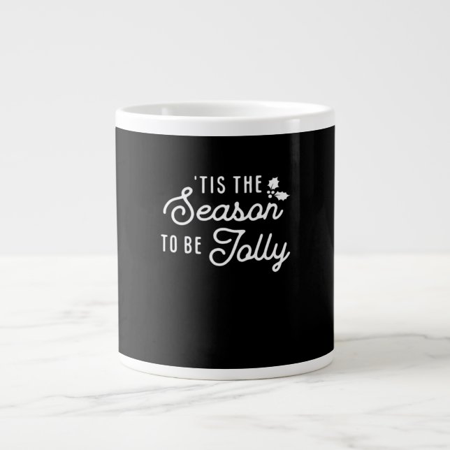 Tis The Season To Jolly Retro Style Jumbo-Tasse (Vorderseite)