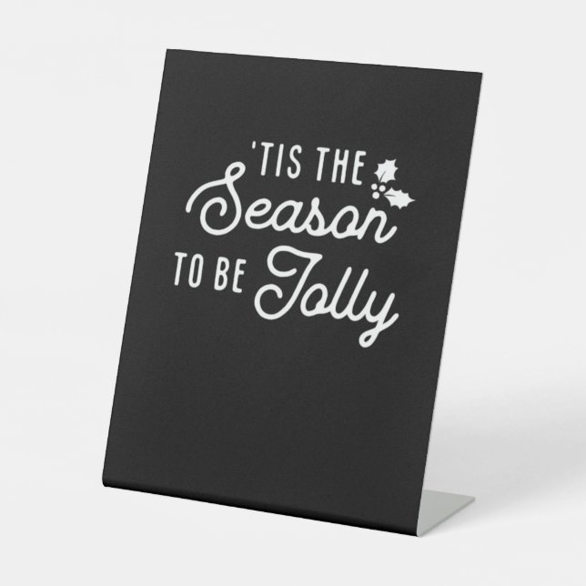 Tis The Season To Jolly Retro Style Sockelschild (Vorderseite)