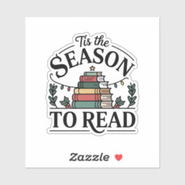 Tis the Season to Read Holiday Book Aufkleber