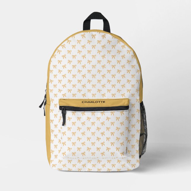 Tis' The Season To Sparkle Christmas Bow Gold Bedruckter Rucksack (Vorderseite)