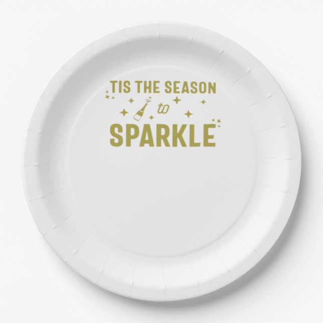 Tis The Season To Sparkle - Funny Sparkling Wine H Pappteller (Vorderseite)