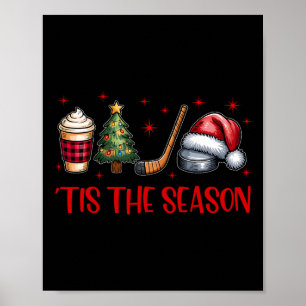 Tis The Season Weihnachten Santa Kaffee Xmas Baum Poster
