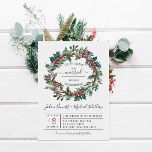 'Tis The Season   Weihnachtshochzeits-Einladung Einladung