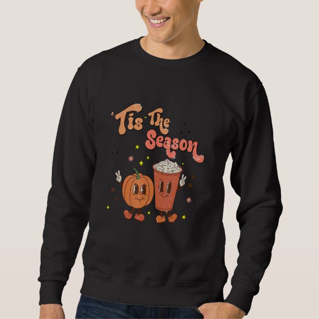Tis The Season  Women Costume Pumpkin Coffee Vibes Sweatshirt (Vorderseite)