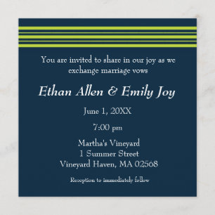 Tisbury - marine et vert - faire-part de mariage