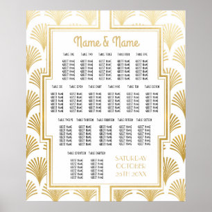 Tisch Hochzeit Gatsby Deco 1920er Sitzordnung 18 T Poster