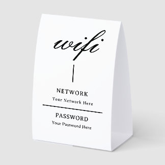 Tisch Tent Schild | Modernes WLAN-Passwort Netzwer
