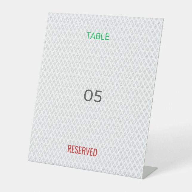 Tisch Tent Schild | Reserviert | Maßgeschneidert | (Vorderseite)