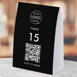 Tisch-Tent-Schild Restaurant Café QR-Scan zum Be Tischaufsteller