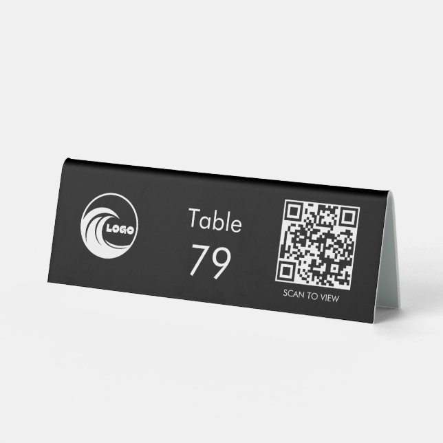Tischaufsteller QR-Code Restaurant Tischnummer (Vorderseite)