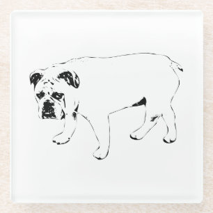 Tischbegleiter, Bulldogge-Unterlage Glasuntersetzer