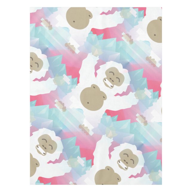 Tischdecke aus rosa Yeti (Vorderseite)