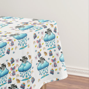 Tischdecke Katze Hund Maus Regenbogen Käse