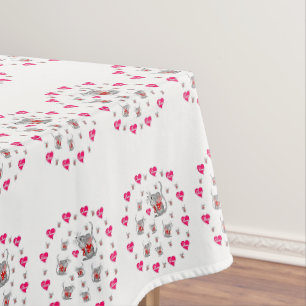 Tischdecke Mäuse zum Valentinstag