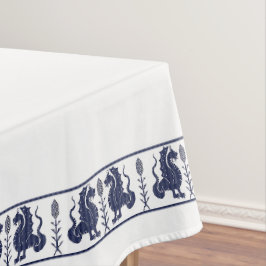 Tischdecke mit dunkelblauen Drachen