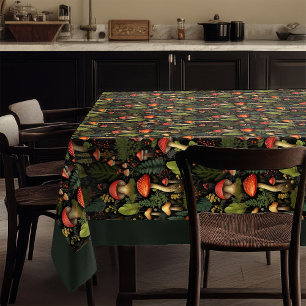 Tischdecke mit erdigen Tönen Pilze & Wildblumen