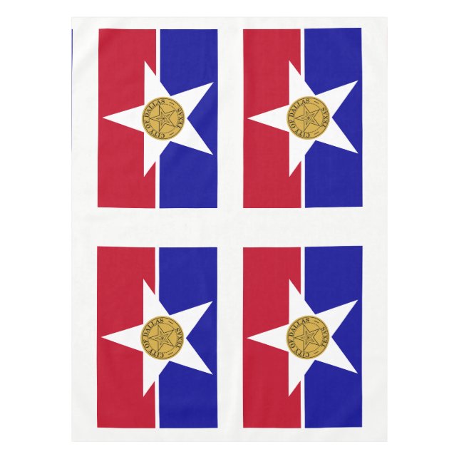 Tischdecke mit Flagge von Dallas, Texas (Vorderseite)