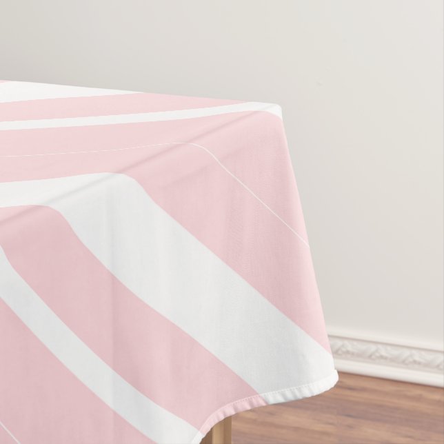 Tischdecke Rosa & Weiß gestreift (Beispiel)