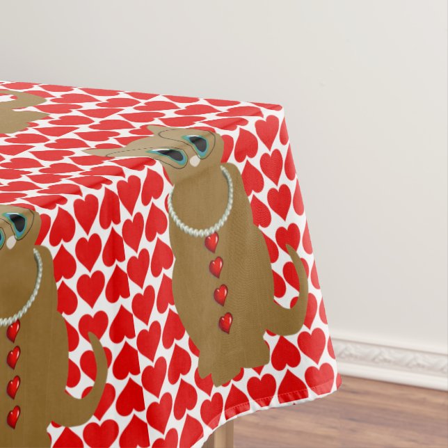 Tischdecke Valentinstag Katze (Beispiel)