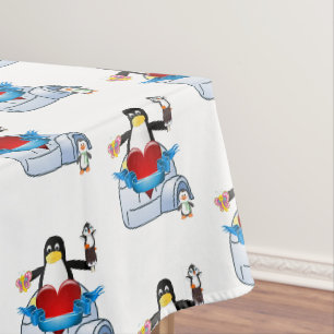 Tischdecke Valentinstag Pinguin