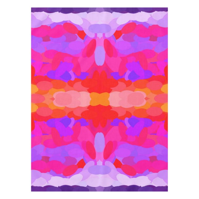 Tischdecken aus lila, rosa und orangefarbener gefä (Vorderseite)