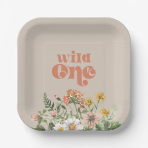 Tischdecken aus Papier mit Wildblumenmotiv für die Pappteller