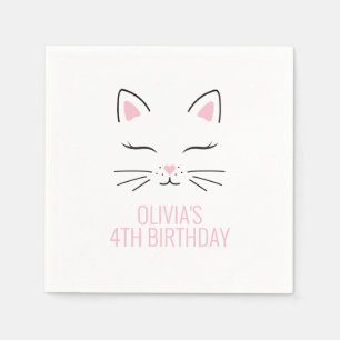 Tischdecken für den Geburtstag eines Kätzchens ros Serviette
